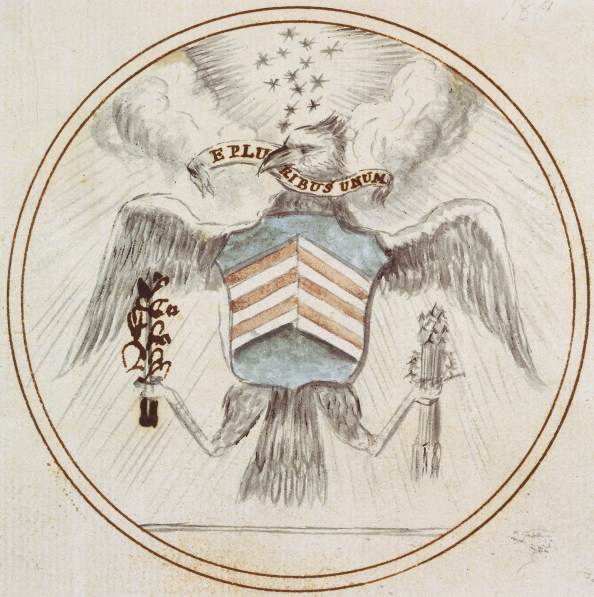 us_great_seal_charles_thomson_preliminary_design